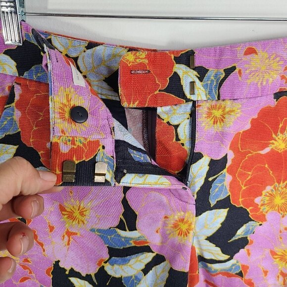 LOFT The Riviera Red Orange Purple Cotton Shorts Size 2 - Picture 4 of 7